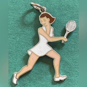 Vintage Sterling Silver Tennis Player Woman